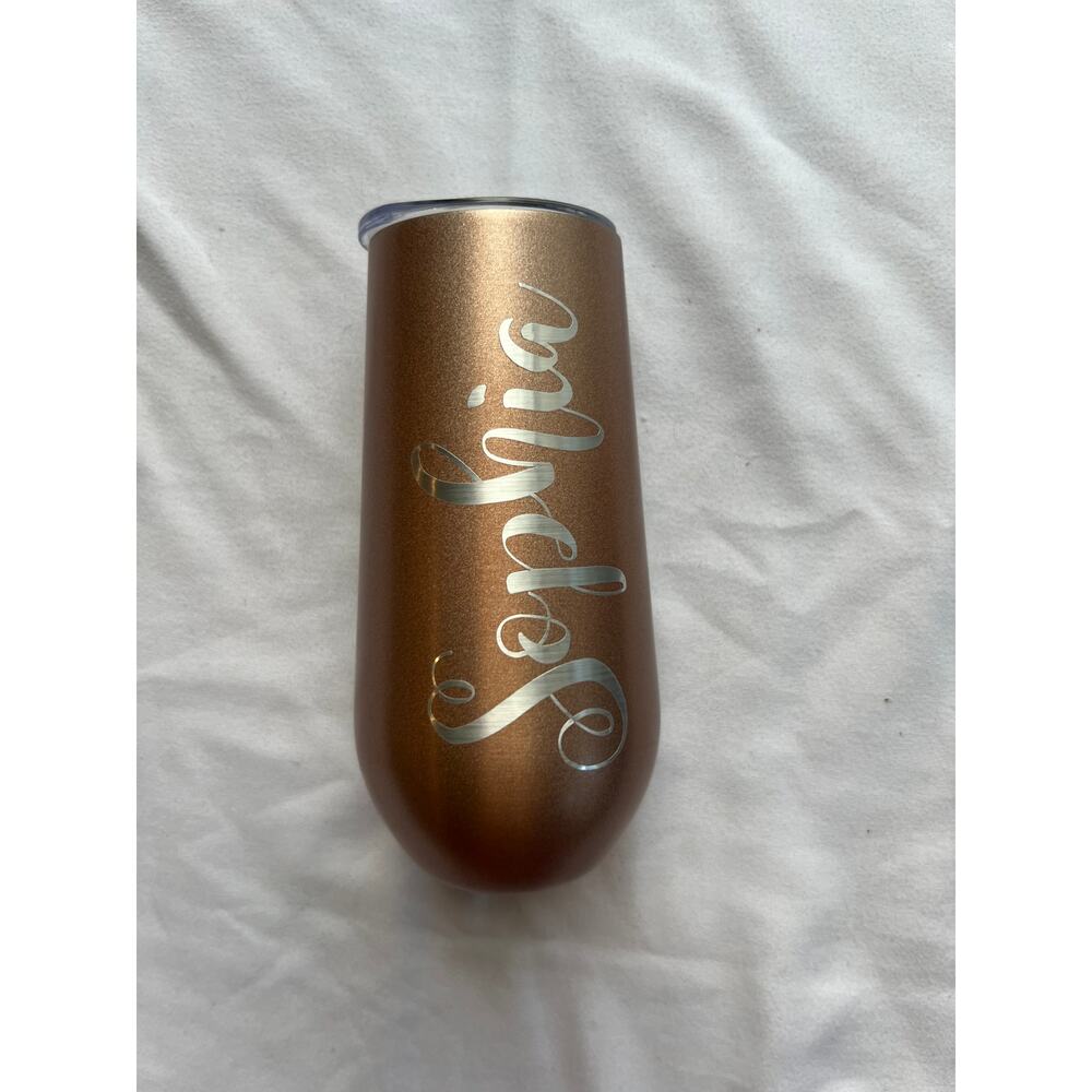 "Sophia" engraved mini steel tumbler with lid